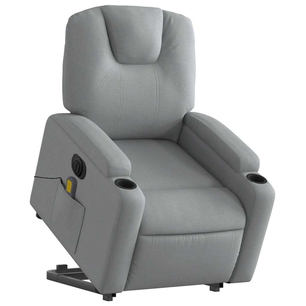 Poltrona Alzapersona Massaggi Elettrica Grigio Chiaro Tessutocod mxl 132998