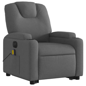 Poltrona Alzapersona Massaggi Elettrica Grigio Scuro Tessuto 3204405