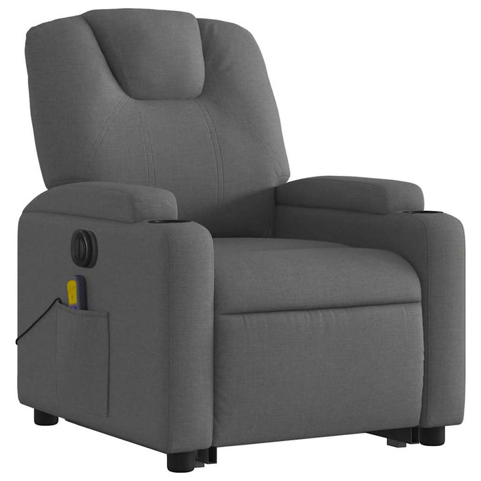 Poltrona Alzapersona Massaggi Elettrica Grigio Scuro Tessuto 3204405