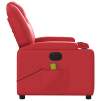 Poltrona Massaggio Elettrica Reclinabile Rosso Similpelle 3204428
