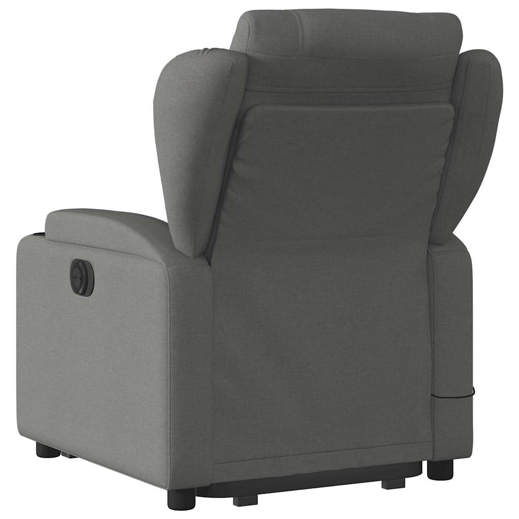 Poltrona Alzapersona Massaggi Reclinabile Grigio Scuro Tessuto 3204495