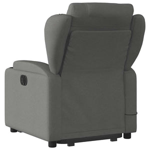 Poltrona Alzapersona Massaggi Reclinabile Grigio Scuro Tessuto 3204495