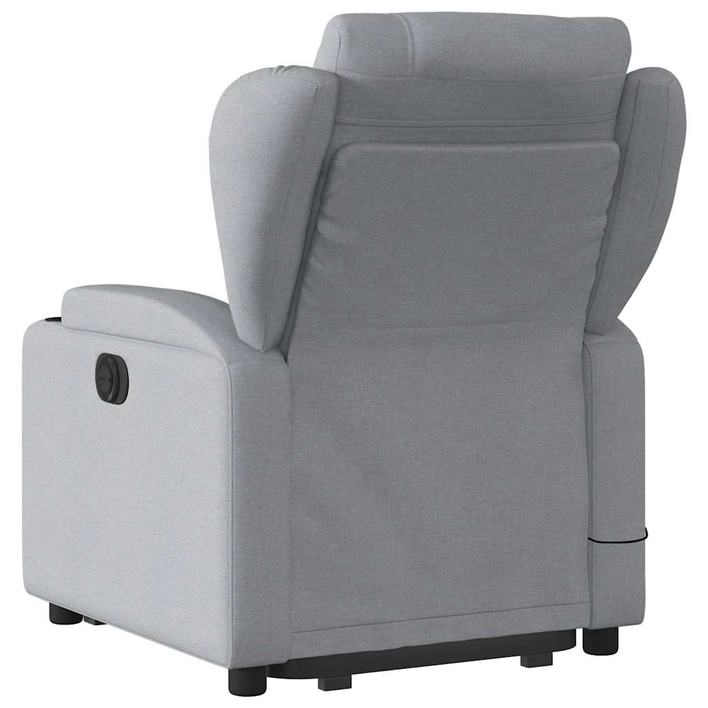 Poltrona Alzapersona Massaggi Elettrica Grigio Chiaro Tessuto 3204518