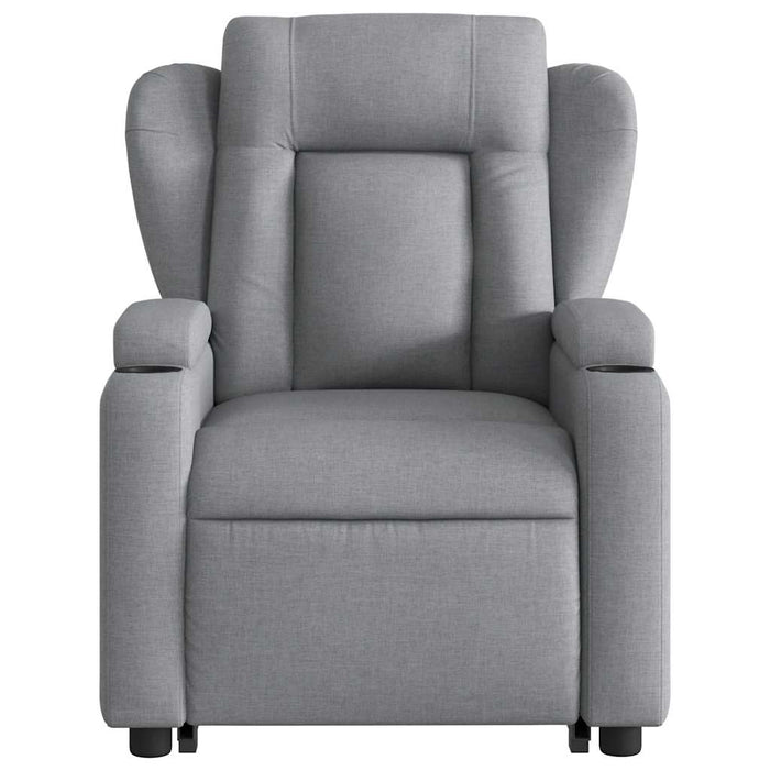 Poltrona Alzapersona Massaggi Elettrica Grigio Chiaro Tessuto 3204518
