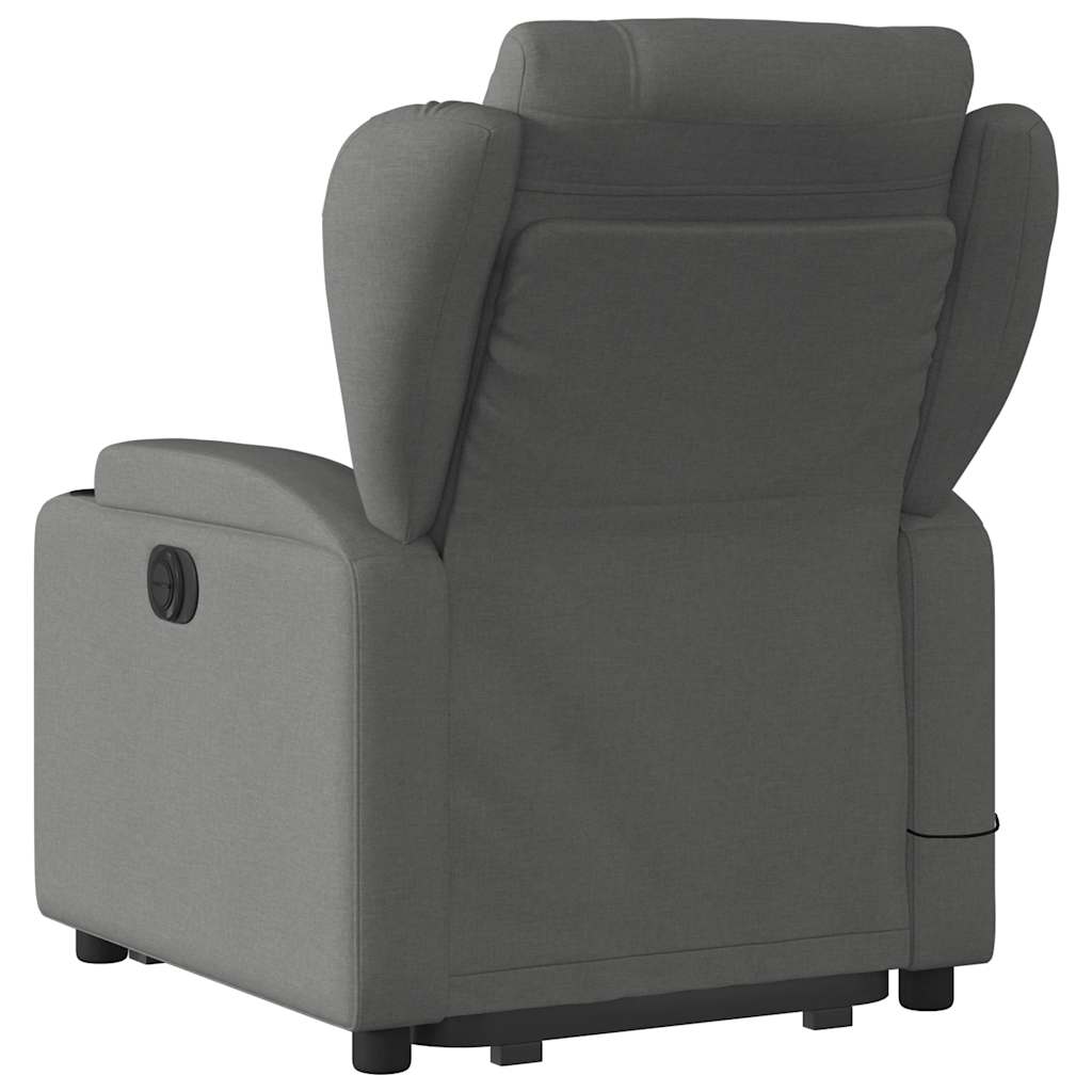 Poltrona Alzapersona Massaggi Elettrica Grigio Scuro Tessuto 3204519