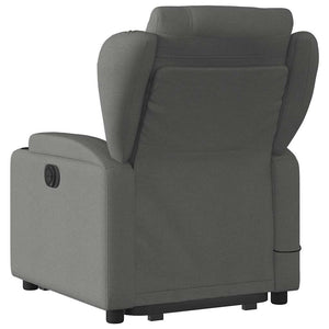 Poltrona Alzapersona Massaggi Elettrica Grigio Scuro Tessuto 3204519