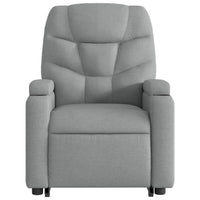 Poltrona Alzapersona Massaggi Reclinabile Grigio Chiaro Tessuto 3204608