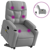 Poltrona Alzapersona Massaggi Elettrica Grigio Chiaro Tessuto 3204632