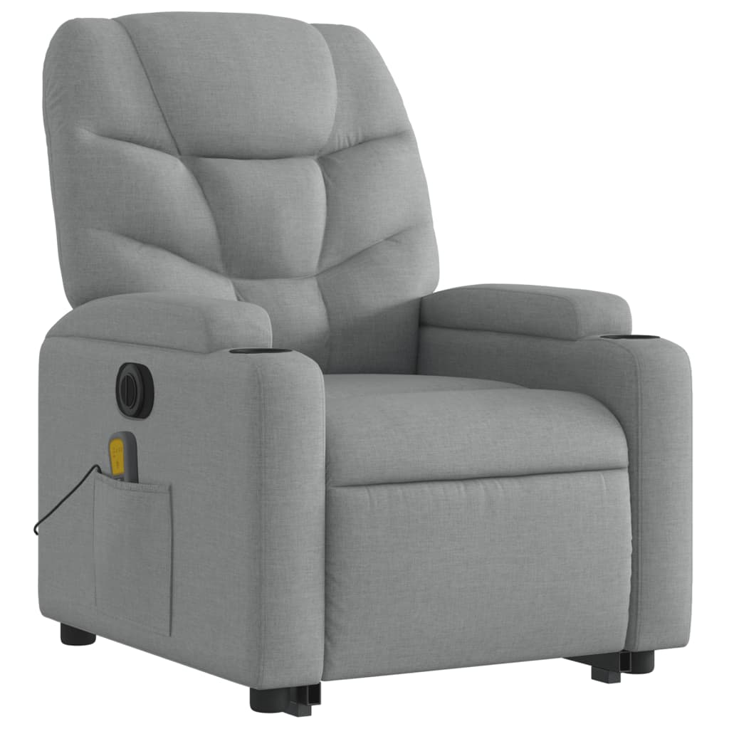 Poltrona Alzapersona Massaggi Elettrica Grigio Chiaro Tessuto 3204632