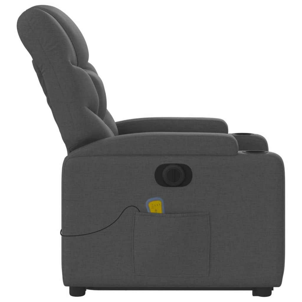 Poltrona Alzapersona Massaggi Elettrica Grigio Scuro Tessuto 3204633