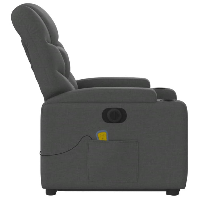 Poltrona Alzapersona Massaggi Elettrica Grigio Scuro Tessuto 3204633