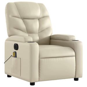 Poltrona Massaggiante Elettrica Reclinabile Crema Similpelle 3204652