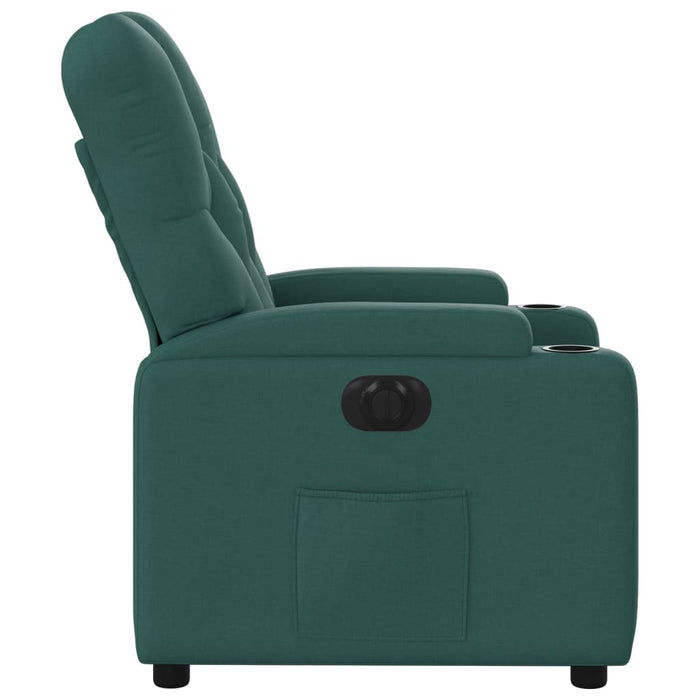 Poltrona Elettrica Reclinabile Verde Scuro in Tessuto 3204692