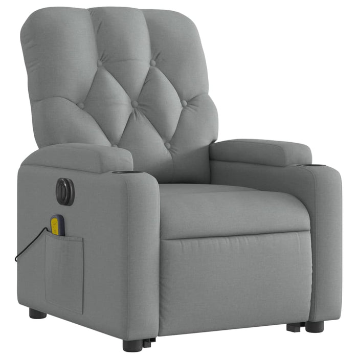 Poltrona Alzapersona Massaggi Elettrica Grigio Chiaro Tessuto 3204746