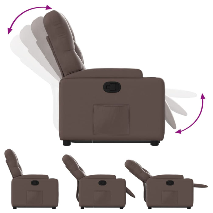 Poltrona Alzapersona Reclinabile Marrone in Similpelle 3204774