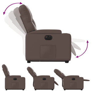 Poltrona Alzapersona Reclinabile Marrone in Similpelle 3204788