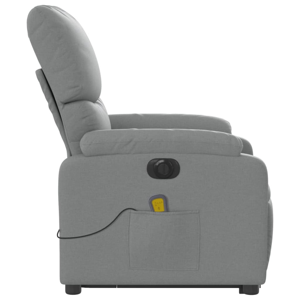 Poltrona Alzapersona Massaggi Elettrica Grigio Chiaro Tessuto 3204860