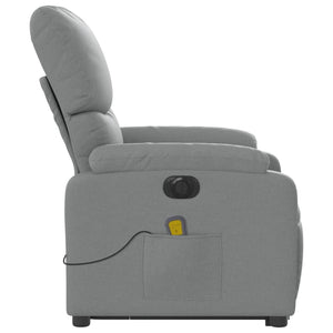 Poltrona Alzapersona Massaggi Elettrica Grigio Chiaro Tessuto 3204860