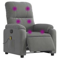 Poltrona Reclinante Massaggi Elettrica Grigio Scuro Microfibracod mxl 85573