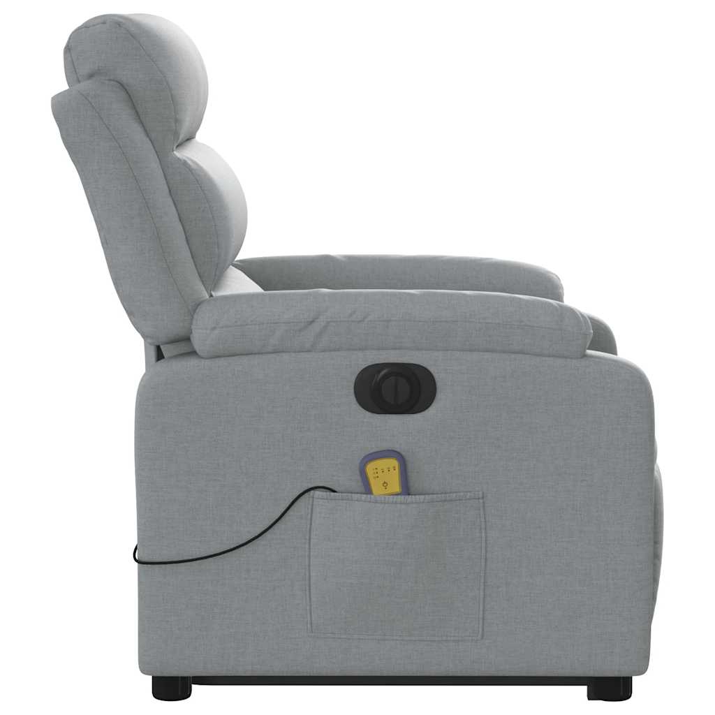 Poltrona Alzapersona Massaggi Elettrica Grigio Chiaro Tessuto 3205016