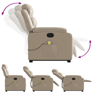 Poltrona Alzapersone Massaggi Reclinabile Cappuccino Similpelle 3205055