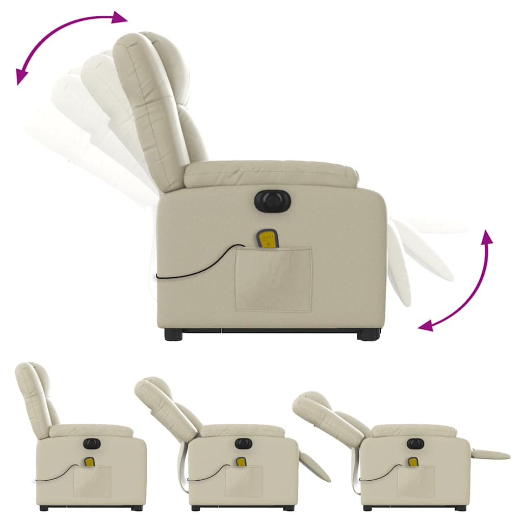 Poltrona Alzapersona Elettrica Reclinabile Crema in Similpelle 3205172