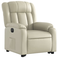 Poltrona Alzapersona Reclinabile Crema in Similpelle 3205279