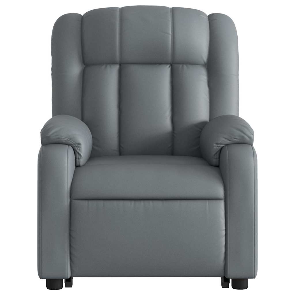 Poltrona Alzapersona Elettrica Reclinabile Grigio in Similpelle 3205288