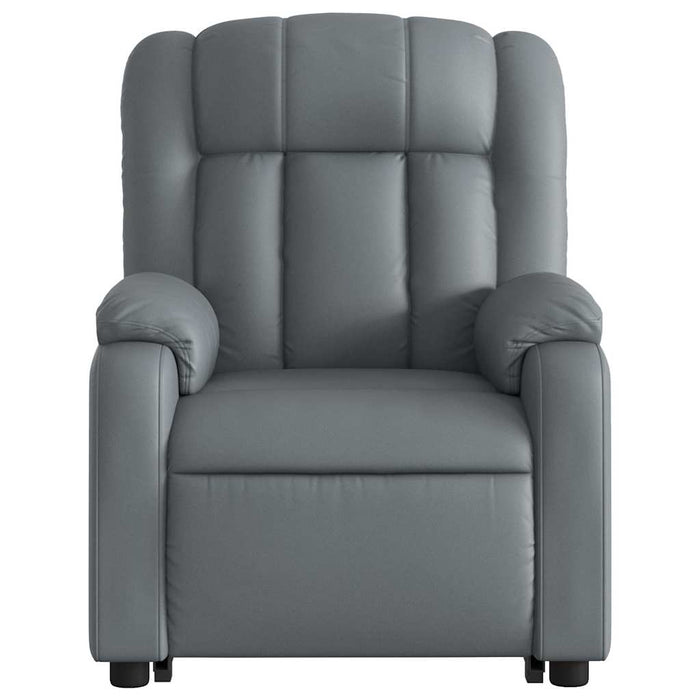 Poltrona Alzapersona Elettrica Reclinabile Grigio in Similpelle 3205288