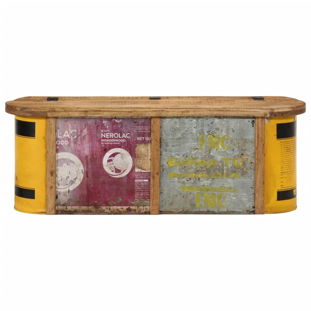 Panca Portaoggetti/Credenza 120x30x40cm Legno Massello Recupero 352782