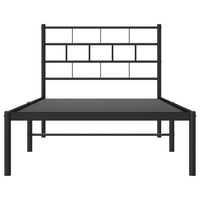 Giroletto con Testiera in Metallo Nero 90x190 cm 355651