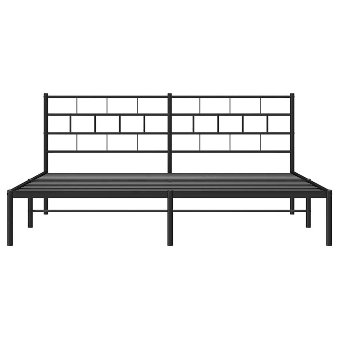 Giroletto con Testiera in Metallo Nero 193x203 cm 355665