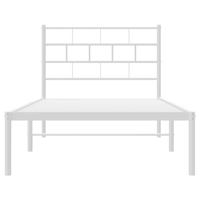 Giroletto con Testiera Metallo Bianco 100x190 cm 355702