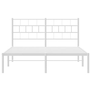 Giroletto con Testiera Metallo Bianco 135x190 cm 355707