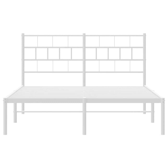 Giroletto con Testiera Metallo Bianco 135x190 cm 355707