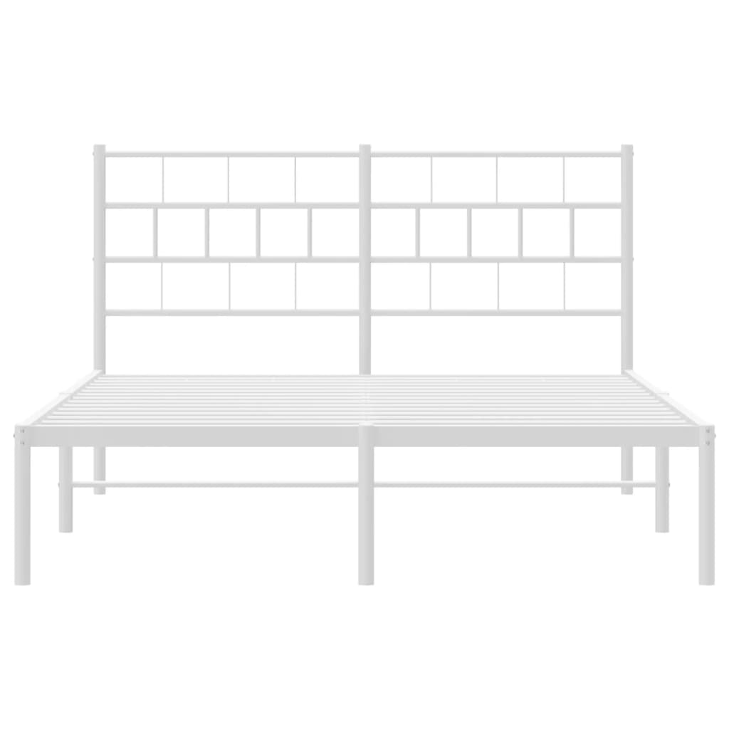 Giroletto con Testiera Metallo Bianco 160x200 cm 355711