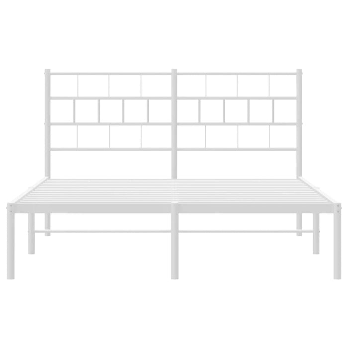 Giroletto con Testiera Metallo Bianco 160x200 cm 355711