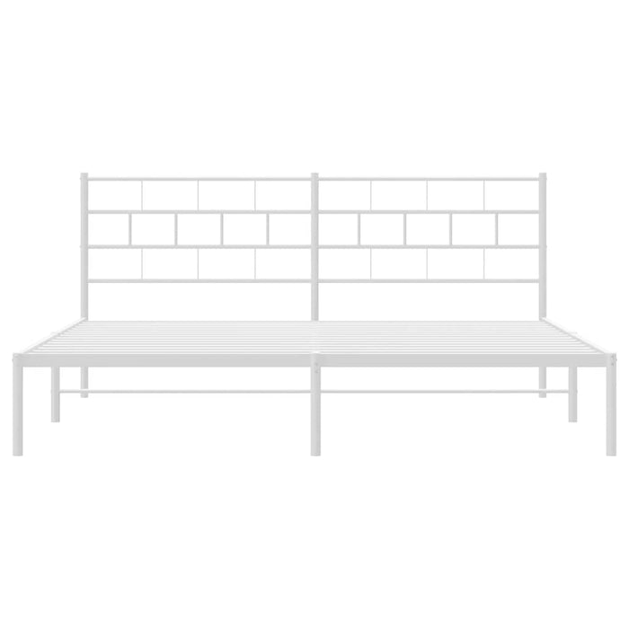 Giroletto con Testiera Metallo Bianco 183x213 cm 355713