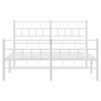 Giroletto con Testiera e Pediera Metallo Bianco 120x190 cm 355723