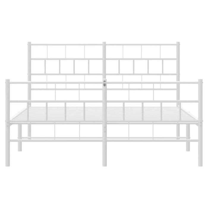 Giroletto con Testiera e Pediera Metallo Bianco 120x190 cm 355723