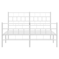 Giroletto con Testiera e Pediera-Struttura Letto Metallo Bianco 160x200 cm 284565