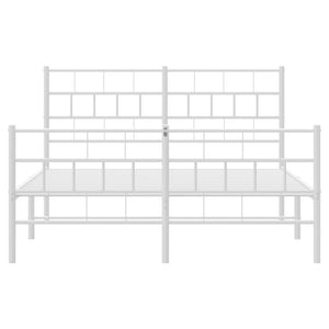 Giroletto con Testiera e Pediera-Struttura Letto Metallo Bianco 160x200 cm 284565