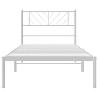 Giroletto con Testiera Metallo Bianco 100x190 cm 372222