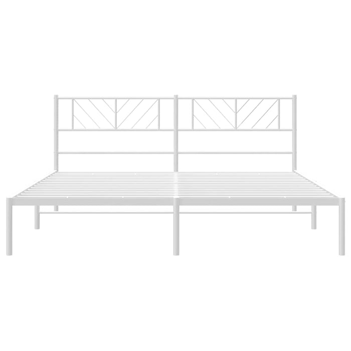 Giroletto con Testiera Metallo Bianco 183x213 cm 372233