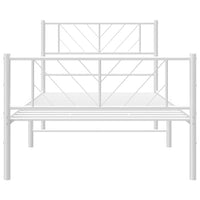 Giroletto con Testiera e Pediera-Struttura Letto Metallo Bianco 100x200 cm 710503