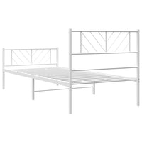 Giroletto con Testiera e Pediera-Struttura Letto Metallo Bianco 100x200 cm 710503