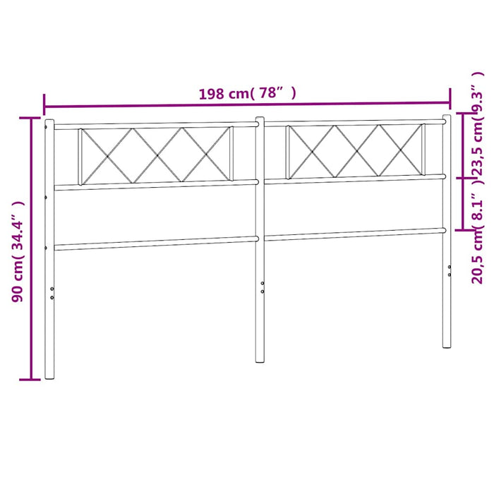 Testiera in Metallo Nero 193 cm 372314