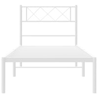 Giroletto con Testiera Metallo Bianco 90x200 cm 372319