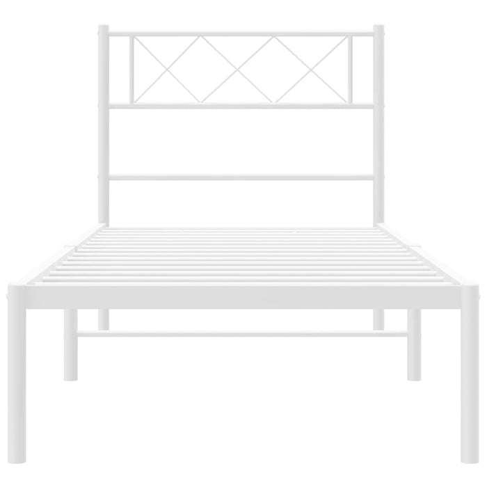 Giroletto con Testiera Metallo Bianco 90x200 cm 372319