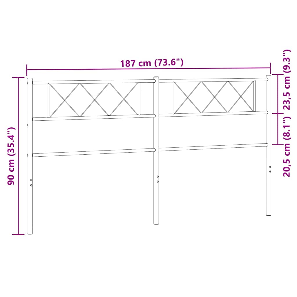 Testiera in Metallo Bianco 180 cm 372362